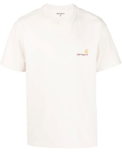 Tricou cu broderie din bumbac Carhartt Wip alb