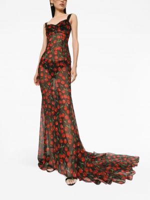 Sukienka długa z nadrukiem Dolce And Gabbana