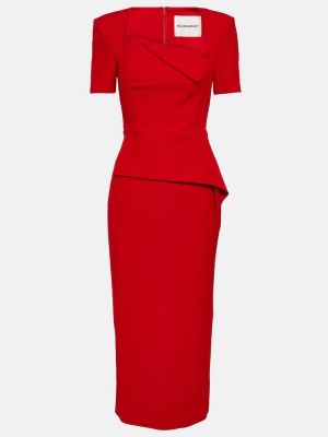 Асиметрична миди рокля Roland Mouret червено