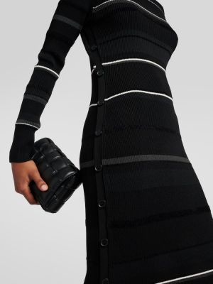 Dzianinowa sukienka midi w paski Proenza Schouler czarna