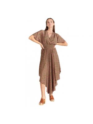 Платье с коротким рукавом Le Temps Des Cerises коричневое