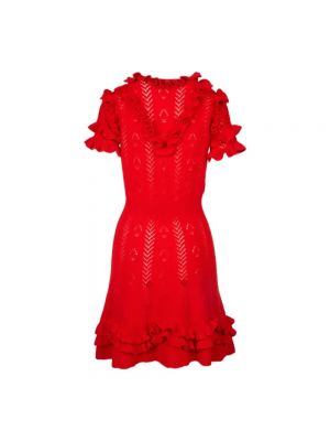 Sukienka mini wełniana Gucci czerwona