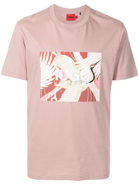 Camiseta con estampado Hugo rosa