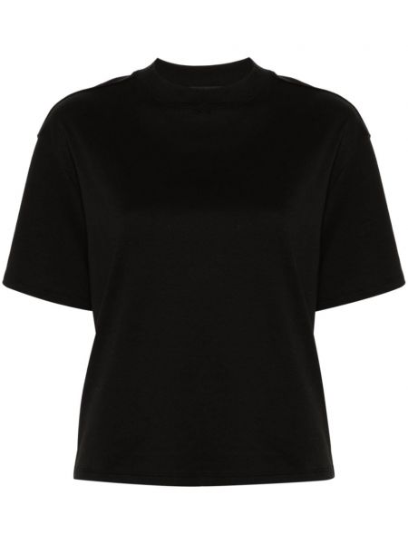 Bavlněné tričko jersey Theory černé