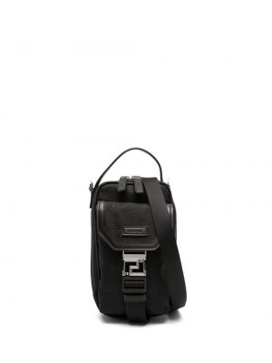 Τσάντα ώμου ζακάρ Versace μαύρο