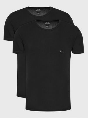 Marškinėliai slim fit Armani Exchange juoda