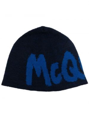 Kepurė Alexander Mcqueen mėlyna