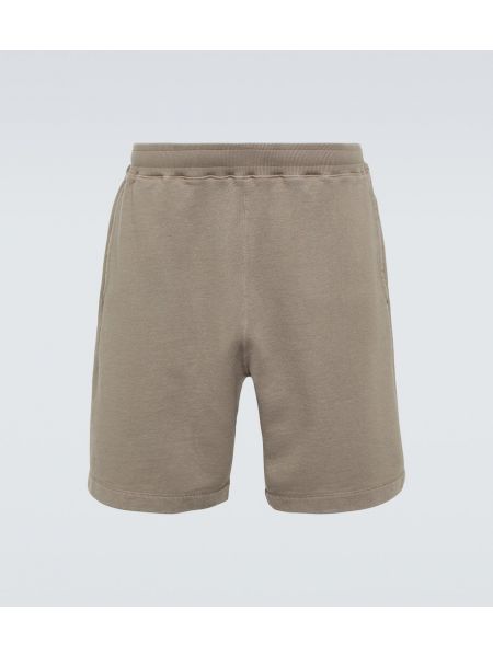 Pamučne kratke hlače od flisa Stone Island siva