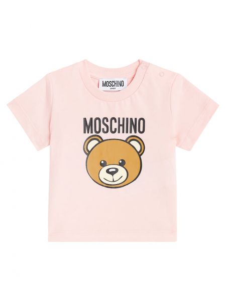 Trøje bomuld t-shirt for piger Moschino Kids pink