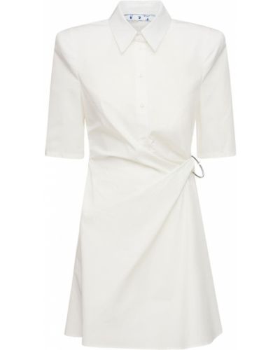 Pamučna mini haljina Off-white bijela