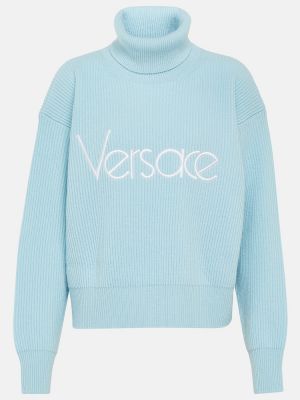 Džemperis ar augstu apkakli Versace zils