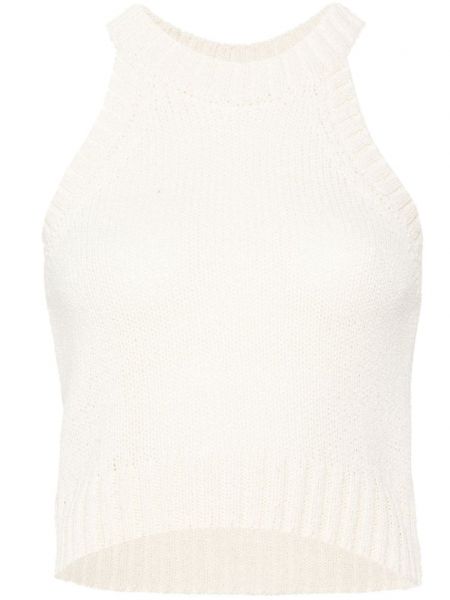 Neulottu kasmirmatto crop top Wild Cashmere valkoinen