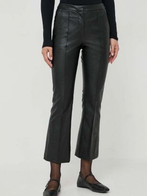 Jednobarevné kalhoty s vysokým pasem Beatrice B černé