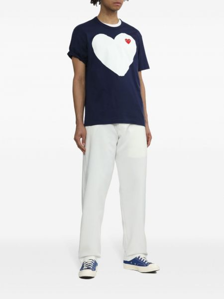 Raštuotas medvilninis marškinėliai su širdelėmis Comme Des Garçons Play