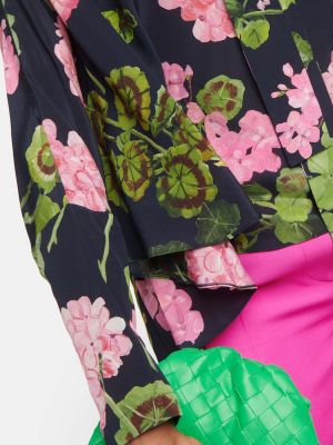 Bluză de mătase cu model floral Oscar De La Renta