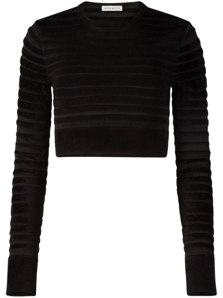 Stribet crop top Nina Ricci sort