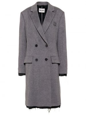 Kabát s výšivkou Miu Miu sivá