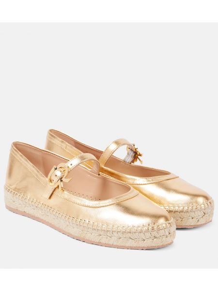 Läder espadrillos Gianvito Rossi guld