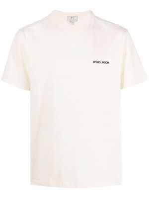 Koszulka z nadrukiem Woolrich biała
