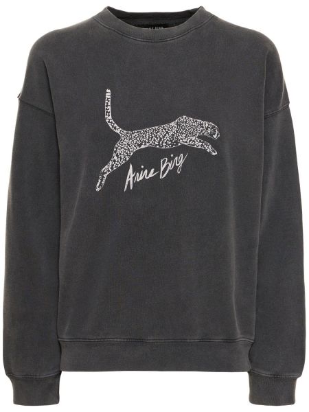 Gepunkteter sweatshirt mit leopardenmuster Anine Bing schwarz