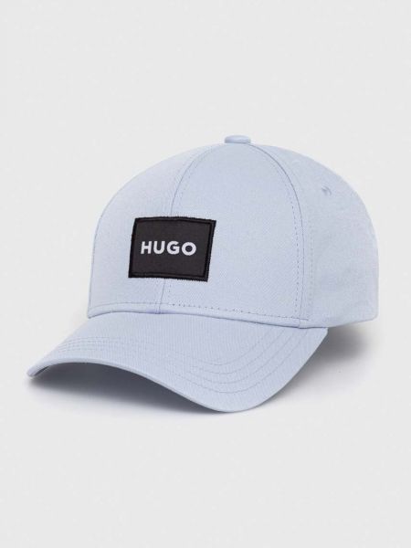 Niebieska czapka z daszkiem bawełniana Hugo