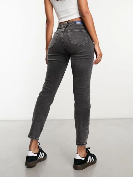 Прямые джинсы с высокой талией Only серые