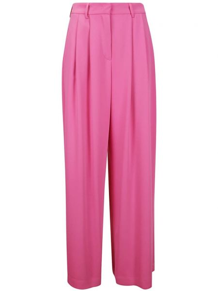 Spodnie relaxed fit plisowane Drhope różowe