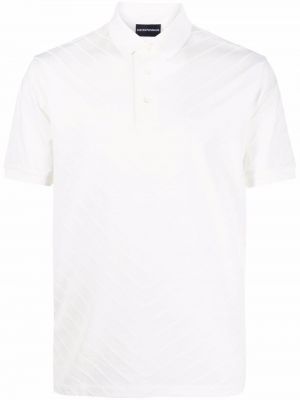 Poloskjorte med print Emporio Armani hvit