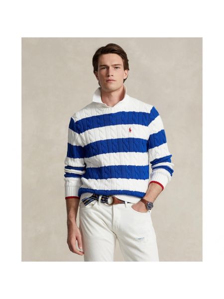 Jersey de punto de tela jersey con trenzado Polo Ralph Lauren azul