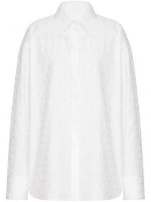 Βαμβακερό πουκάμισο Valentino Garavani λευκό