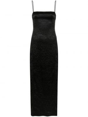 Σατέν μάξι φόρεμα Ganni μαύρο
