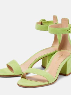 Sandale din piele de căprioară Gianvito Rossi verde