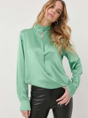 Копринена блуза Victoria Beckham зелено