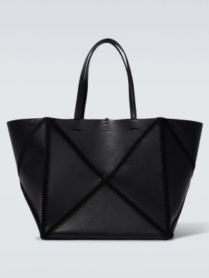 Δερμάτινη τσάντα shopper Nanushka μαύρο