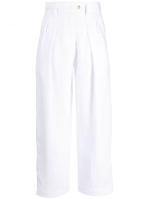 Плисирани relaxed ленени панталон Iro бяло