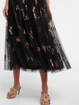 Μίντι φόρεμα με κέντημα από τούλι Redvalentino μαύρο
