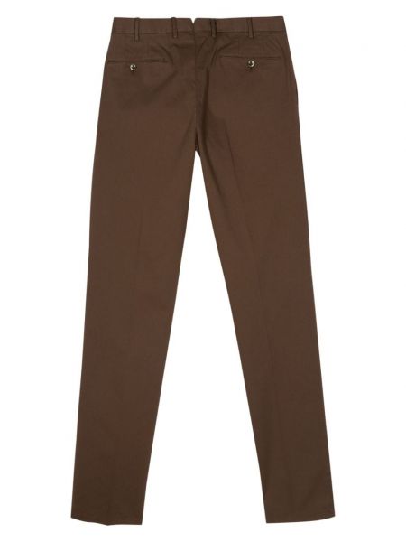 Spodnie slim fit bawełniane Pt Torino brązowe
