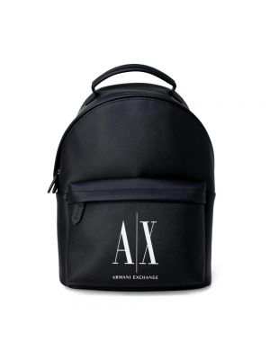 Czarny plecak z nadrukiem Armani Exchange