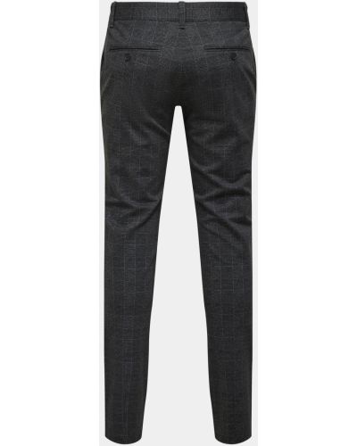 Kostkované kalhoty Only & Sons šedé