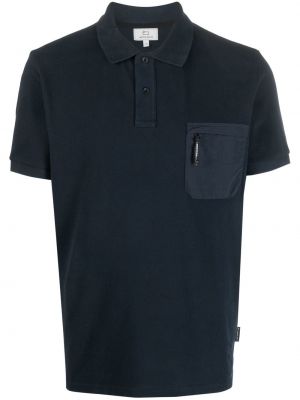 Polo marškinėliai su kišenėmis Woolrich mėlyna