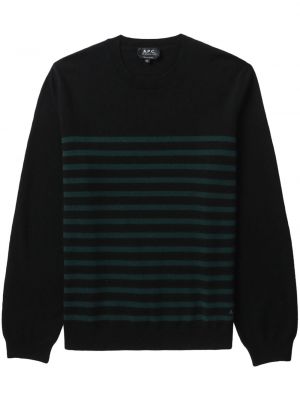 Pull à rayures en tricot A.p.c. noir