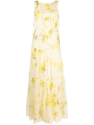 Φλοράλ μάξι φόρεμα με σχέδιο Erdem κίτρινο