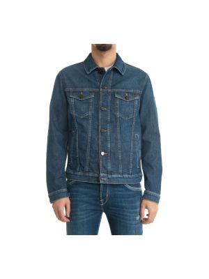 Kurtka jeansowa slim fit Jacob Cohen niebieska