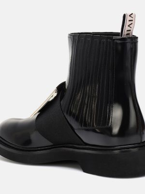 Iš natūralios odos iš natūralios odos chelsea stiliaus batai Roger Vivier juoda