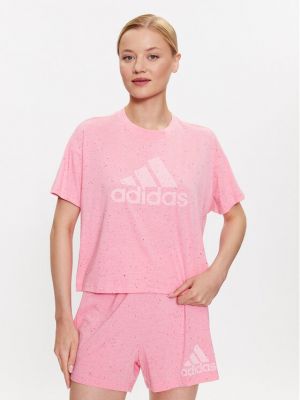 Tricou cu croială lejeră Adidas roz