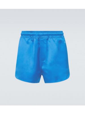 Pantaloncini di raso Wales Bonner blu