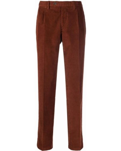 Pantalones rectos de pana slim fit Lardini marrón