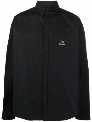 Camisa con bordado Balenciaga negro