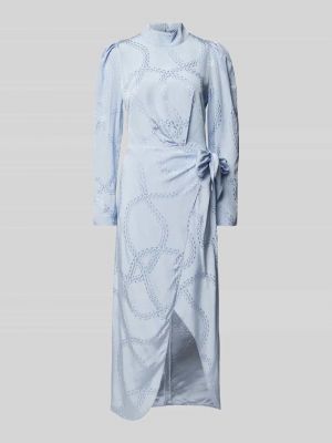 Sukienka midi z wiskozy Hugo niebieska