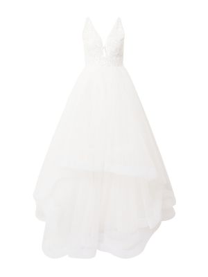 Nėriniuotas vakarinė suknelė su karoliukais Lace & Beads balta
